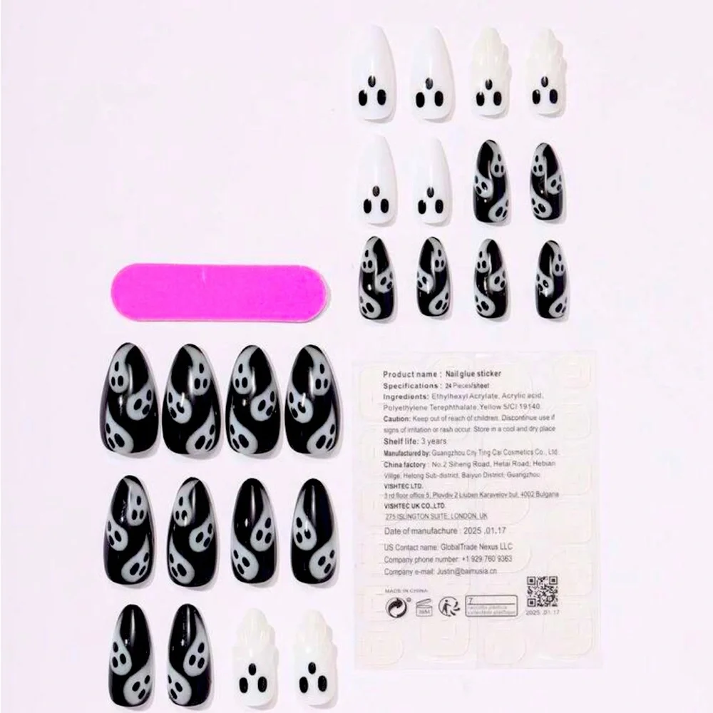 3D Spooky Ghost Press On Nail Kit NEW 🏷️